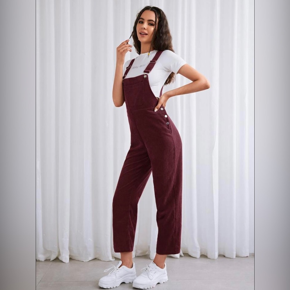 Shein corduroy pocket front Overall Jumpsuit 🌺 - Picture 2 of 6